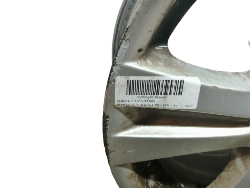 Recambio de llanta para bmw serie 1 berlina (e81/e87) 118d referencia OEM IAM 16´´IS44 7JX16EH2 6779696
