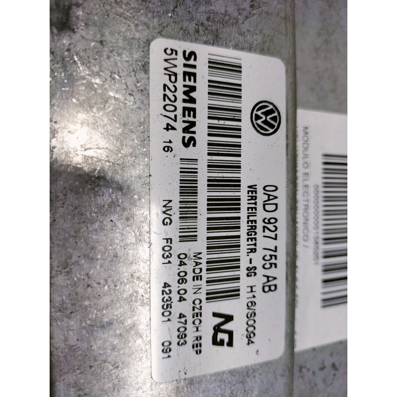 Recambio de modulo electronico para volkswagen touareg (7la) 2.5 tdi referencia OEM IAM 0AD927755AB 5WP22074 