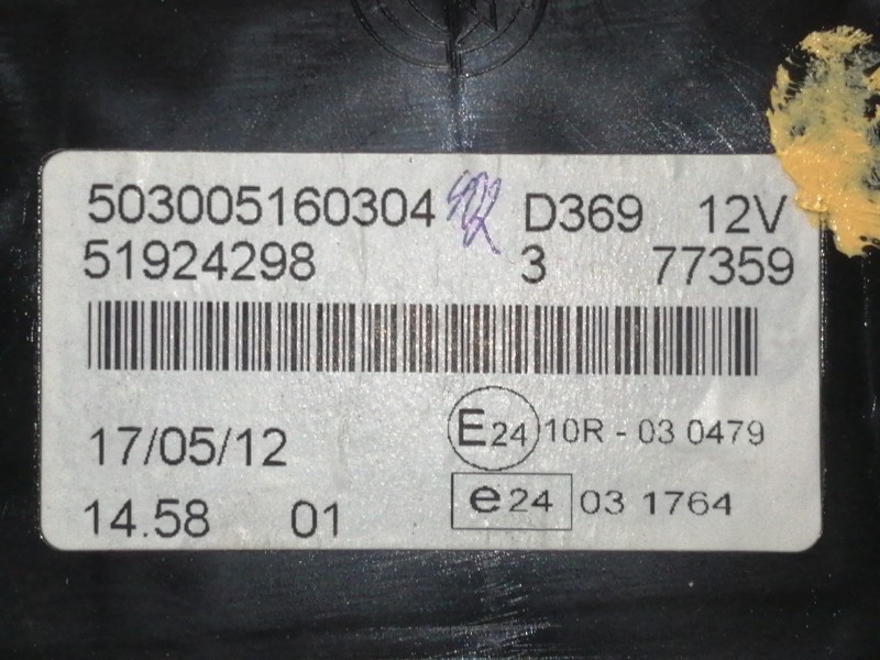 Recambio de cuadro instrumentos para fiat doblo cargo basis kasten referencia OEM IAM 51924298 503005160304 