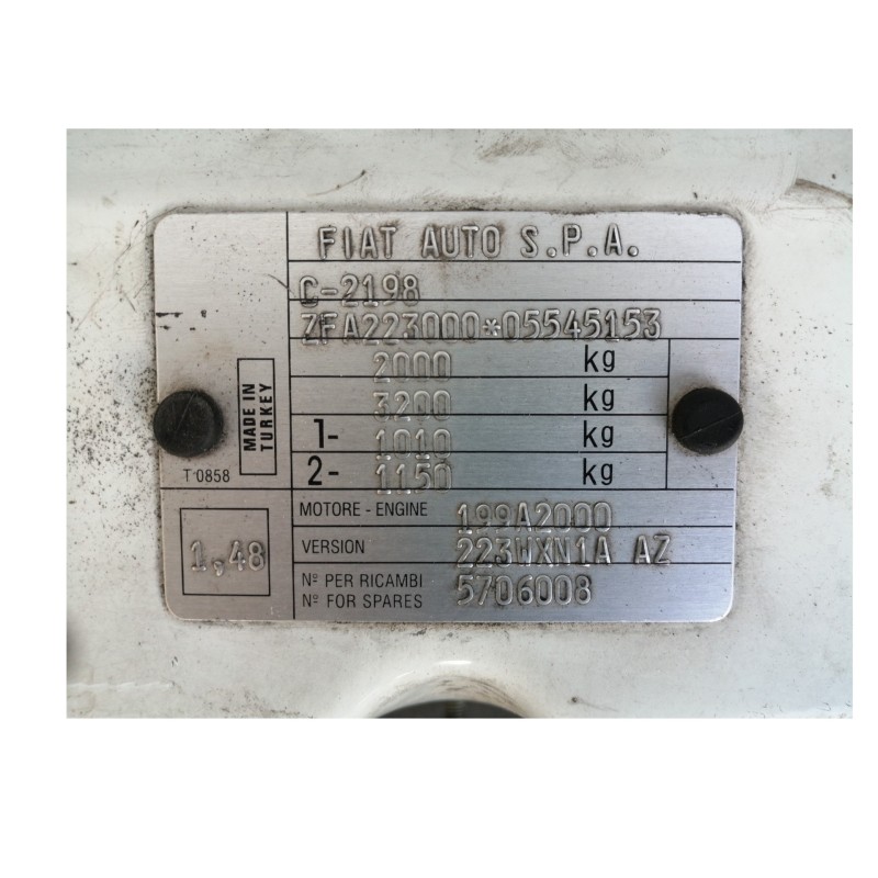 Recambio de panel frontal para fiat doblo (119) 1.3 16v multijet active com. (55kw) referencia OEM IAM 5706008  