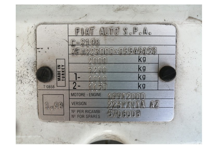 Recambio de panel frontal para fiat doblo (119) 1.3 16v multijet active com. (55kw) referencia OEM IAM 5706008  