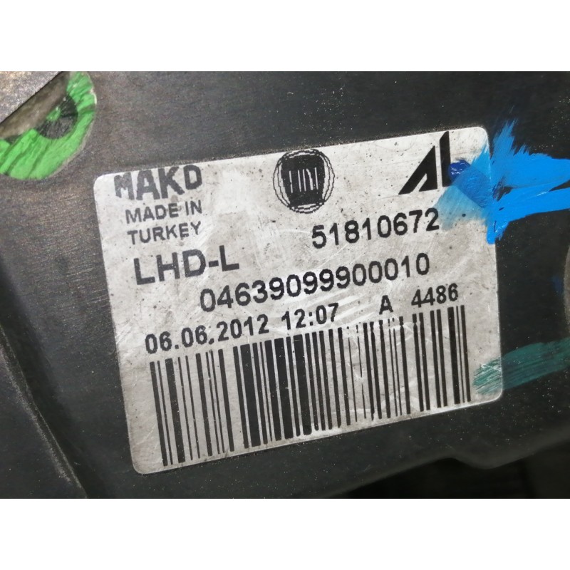 Recambio de faro izquierdo para fiat doblo cargo basis kasten referencia OEM IAM 51810672  