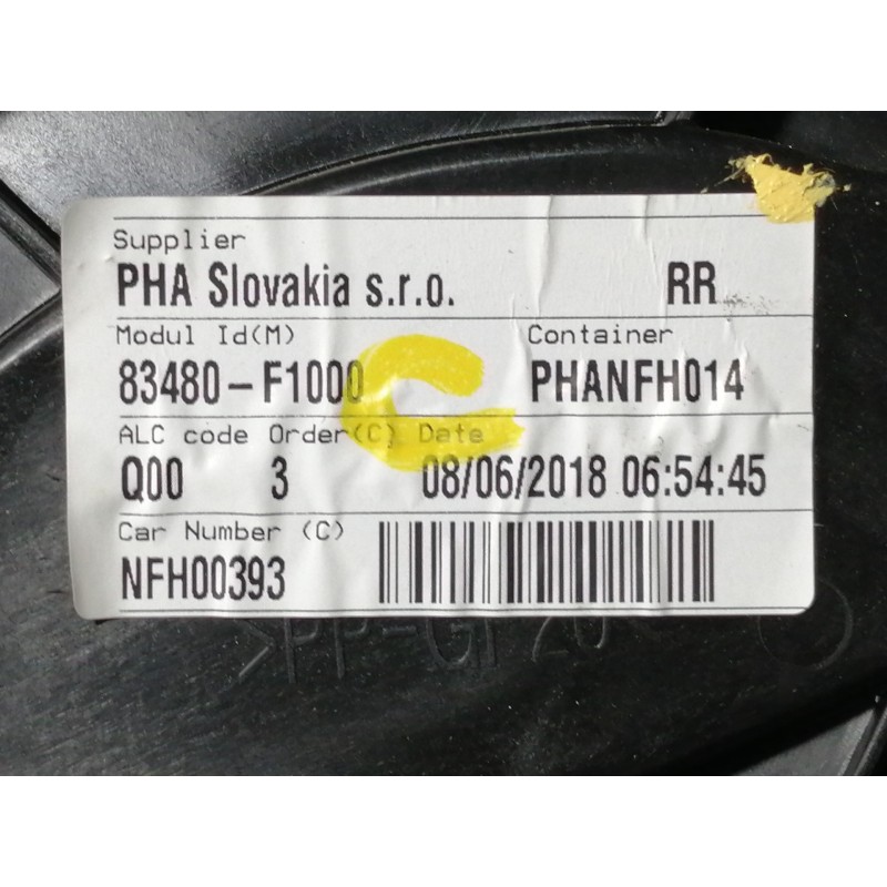 Recambio de elevalunas trasero derecho para kia sportage drive 2wd referencia OEM IAM 83480F1000 83460F1000 001100852267 