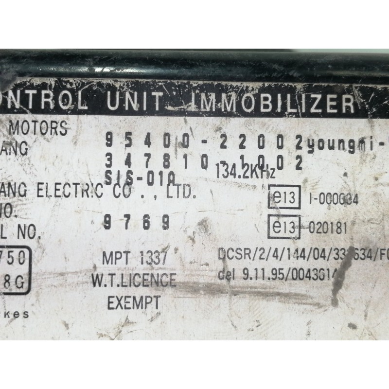 Recambio de centralita inmovilizador para hyundai accent (lc) gl 4p referencia OEM IAM 954002200  