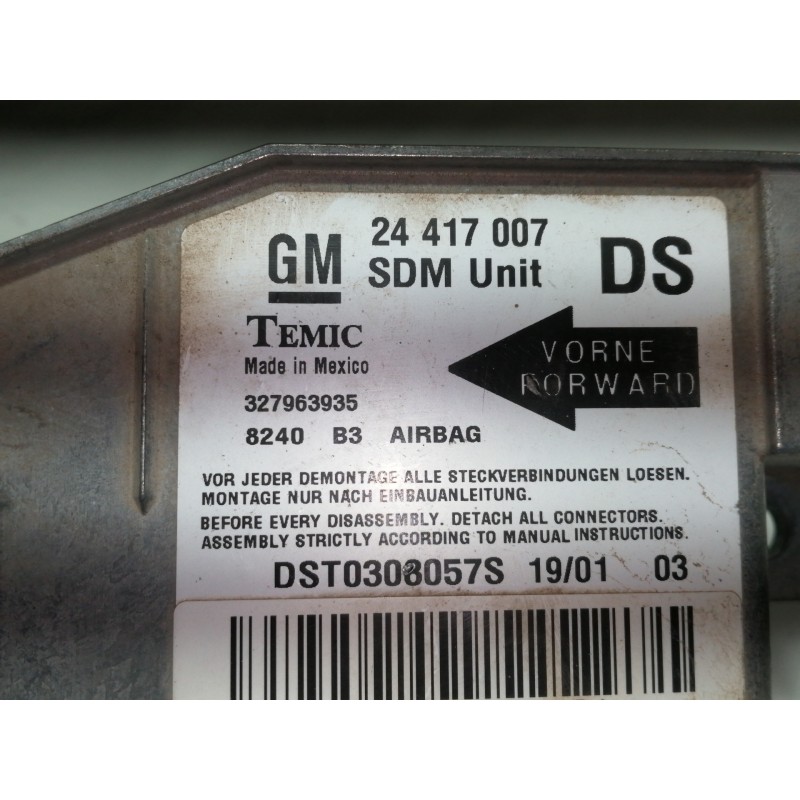Recambio de centralita airbag para opel corsa c blue line referencia OEM IAM 24417007  