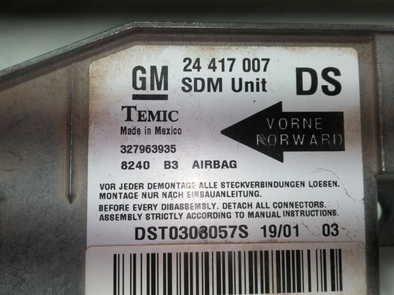 Recambio de centralita airbag para opel corsa c blue line referencia OEM IAM 24417007  