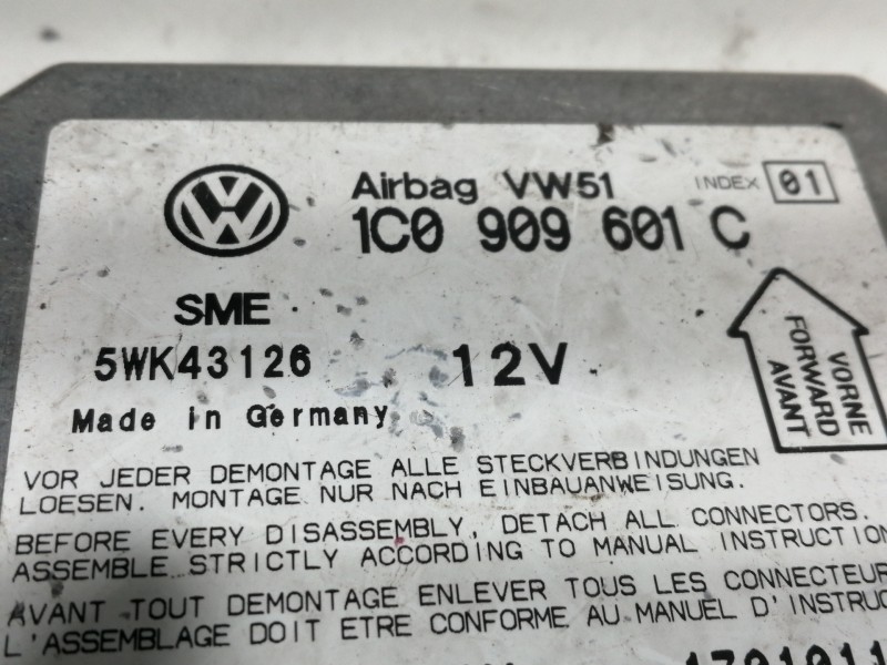 Recambio de centralita airbag para skoda fabia (6y2/6y3) classic referencia OEM IAM 1C0909601C 5WK43126 