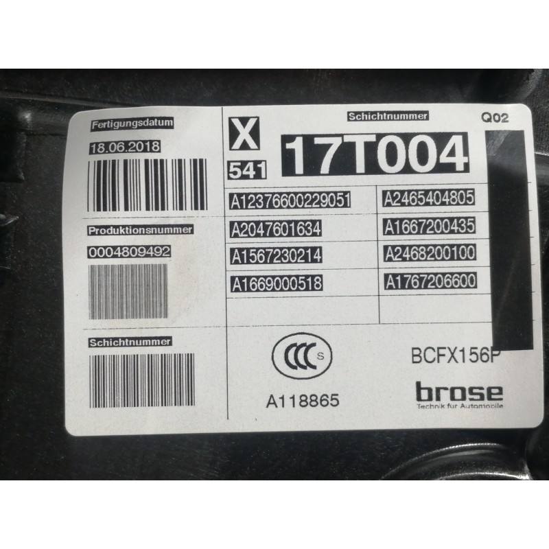 Recambio de elevalunas delantero derecho para mercedes-benz clase gla (w156) gla 180 (156.942) referencia OEM IAM A2469065200 93