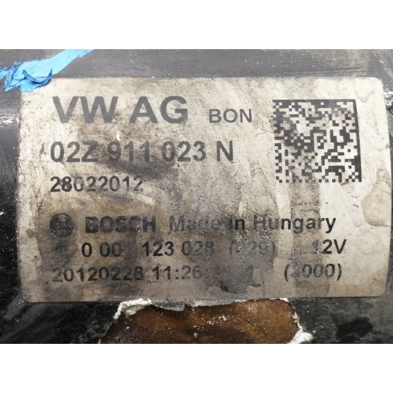Recambio de motor arranque para skoda octavia berlina (1z3) ambition referencia OEM IAM 02Z911023N 000123028 28022012 20120228 