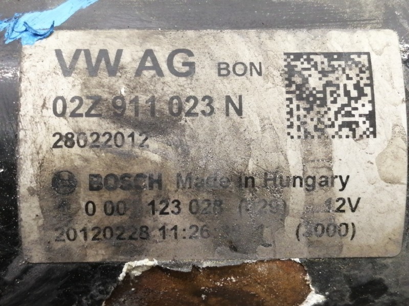 Recambio de motor arranque para skoda octavia berlina (1z3) ambition referencia OEM IAM 02Z911023N 000123028 28022012 20120228 