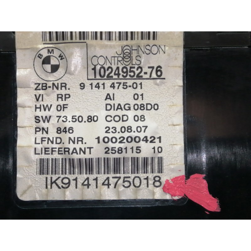 Recambio de cuadro instrumentos para bmw serie 1 berlina (e81/e87) 118d referencia OEM IAM 102495276 95276100200421 914147501 