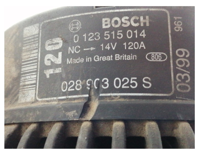 Recambio de alternador para seat alhambra (7v8) se referencia OEM IAM 028903025S 0123515014 