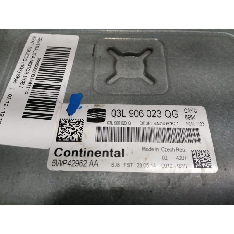 Recambio de centralita motor uce para seat toledo (kg3) style referencia OEM IAM 03L906023QG 03L906023 5WP42962AA