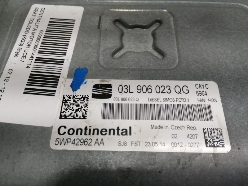 Recambio de centralita motor uce para seat toledo (kg3) style referencia OEM IAM 03L906023QG 03L906023 5WP42962AA