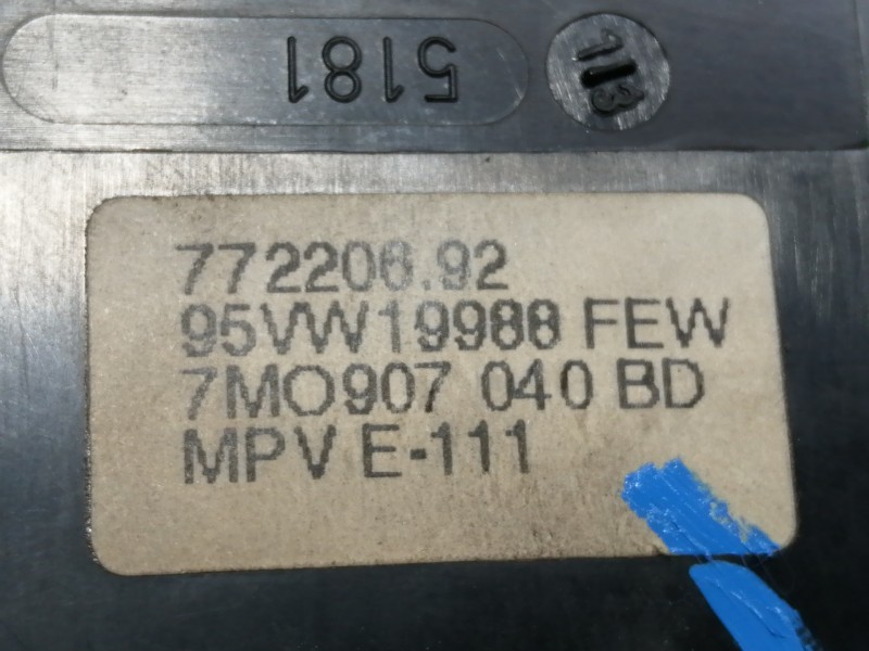 Recambio de mando calefaccion / aire acondicionado para seat alhambra (7v8) se referencia OEM IAM 7M0907040 7M0907040 