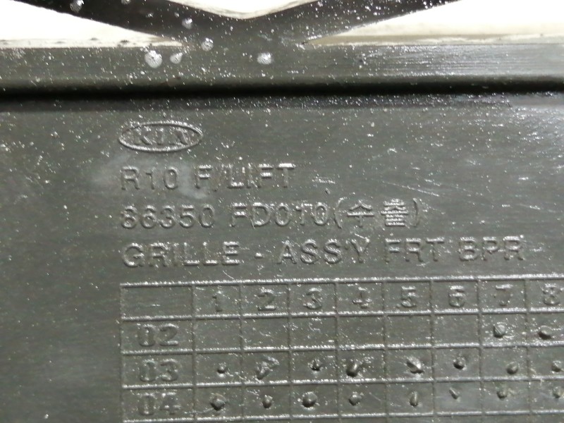 Recambio de rejilla paragolpes delantero para kia rio ls berlina referencia OEM IAM 86350FD010  