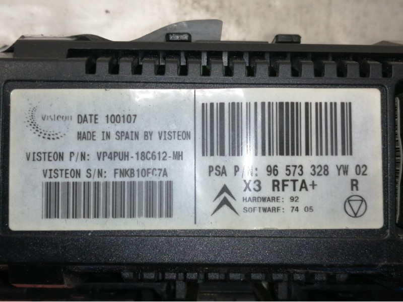 Recambio de mando calefaccion / aire acondicionado para citroën c5 berlina lx (e) referencia OEM IAM 96573328YW02 VP4PUH18C612MH