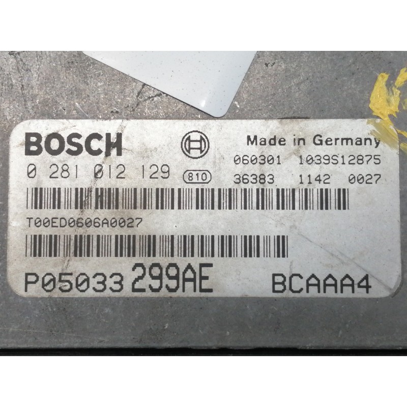 Recambio de centralita motor uce para dodge caliber s referencia OEM IAM 0281012129 1039S12875 T00ED0606A0027 P05033299AE BCAAA4