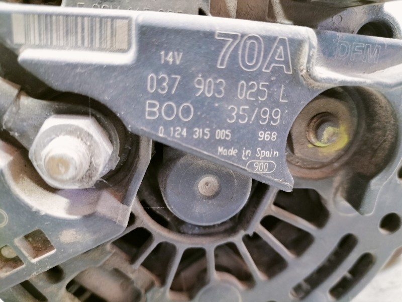 Recambio de alternador para seat arosa (6h1) select referencia OEM IAM 037903025L BOO3599 0124315005 968 900 