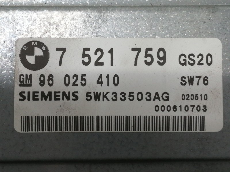 Recambio de centralita cambio automatico para bmw x5 (e53) 3.0d referencia OEM IAM 7521759 96025410 / 00610703 5WK33503AG