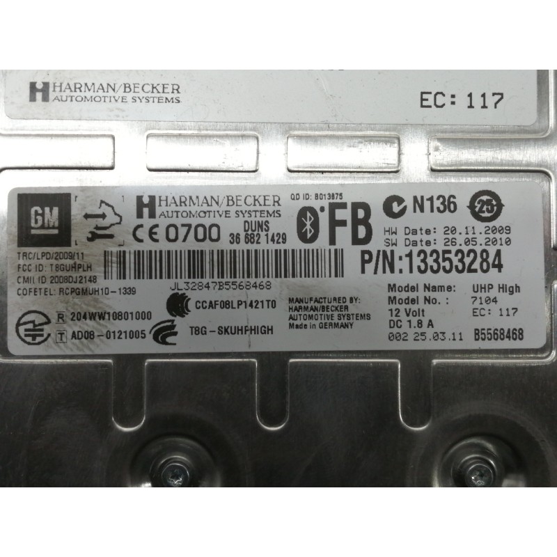 Recambio de modulo electronico para opel insignia berlina cosmo referencia OEM IAM 13353284 366821429 / B5568468 / JL32847B55684