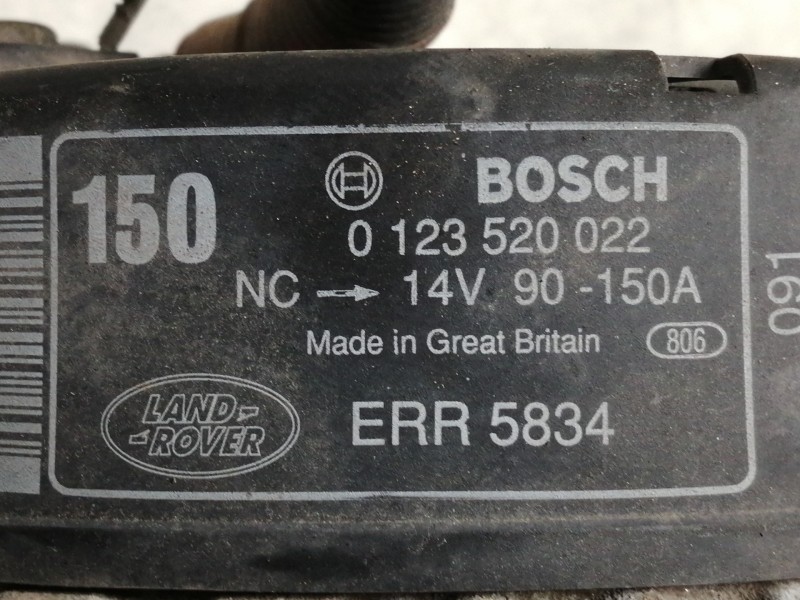 Recambio de alternador para land rover range rover (lp) vogue (160kw) referencia OEM IAM 0123520022 ERR5834 