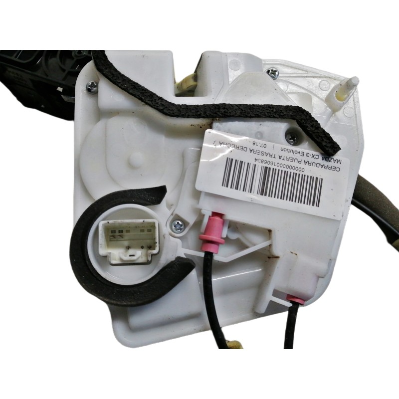 Recambio de cerradura puerta trasera derecha para mazda cx-3 evolution referencia OEM IAM D10E  4 PINS