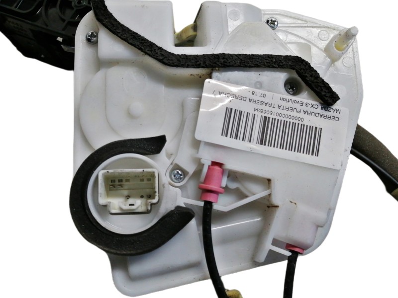 Recambio de cerradura puerta trasera derecha para mazda cx-3 evolution referencia OEM IAM D10E  4 PINS