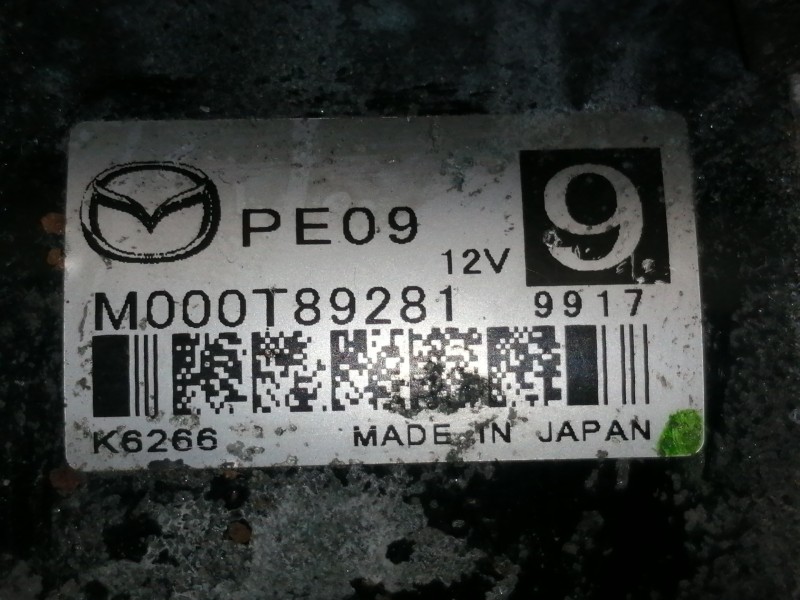 Recambio de motor arranque para mazda cx-3 evolution referencia OEM IAM M000T89281 K6266 PE09 