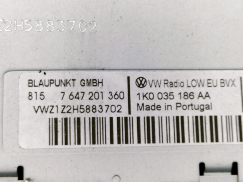 Recambio de sistema audio / radio cd para volkswagen golf vi (5k1) advance referencia OEM IAM 1K0035186AA 8157647201360 