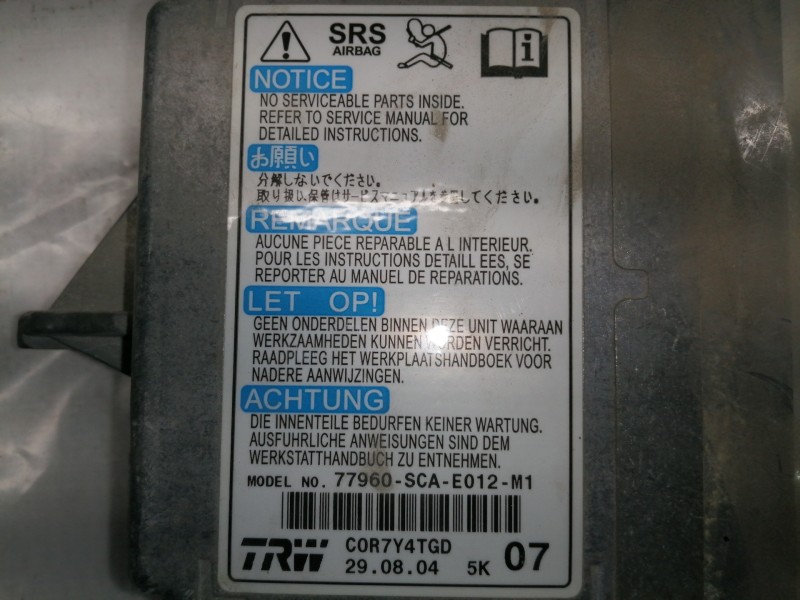 Recambio de centralita airbag para honda cr-v (rd8) ex referencia OEM IAM 77960SCAE012M1 C0R7Y4TGD 