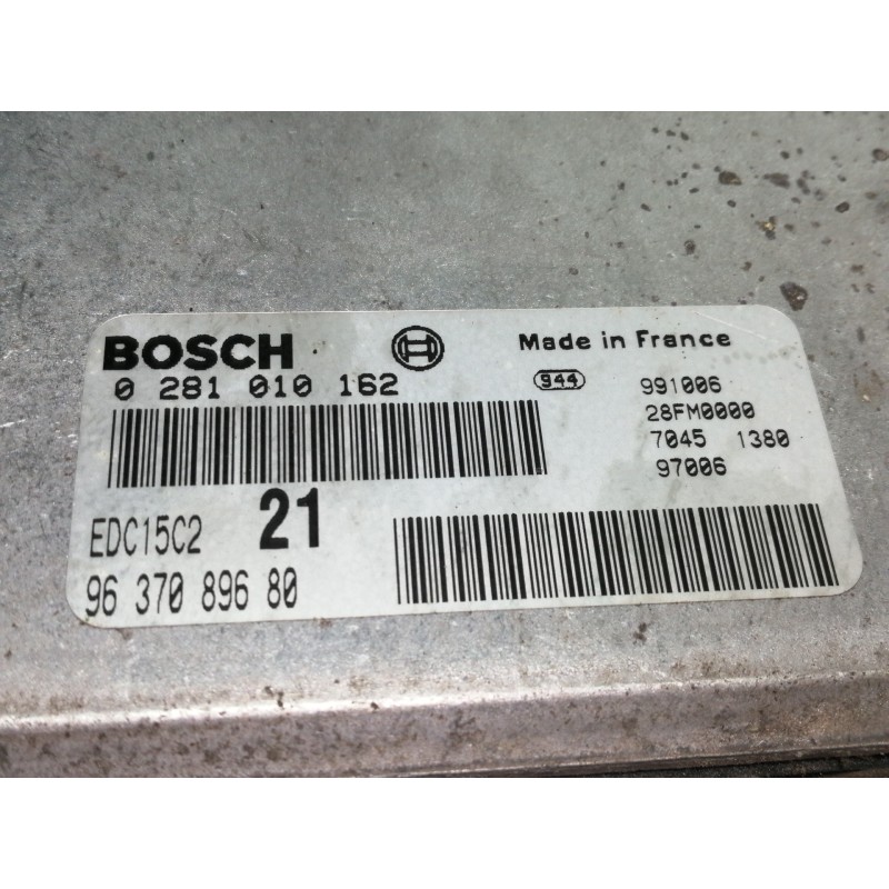 Recambio de centralita motor uce para citroën xsara coupe 2.0 hdi vts (66kw) referencia OEM IAM 9637089680 0281010162 / 28FM0000