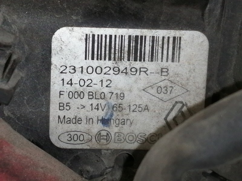 Recambio de alternador para dacia dokker express ambiance referencia OEM IAM 231002949RB F000BL0719 