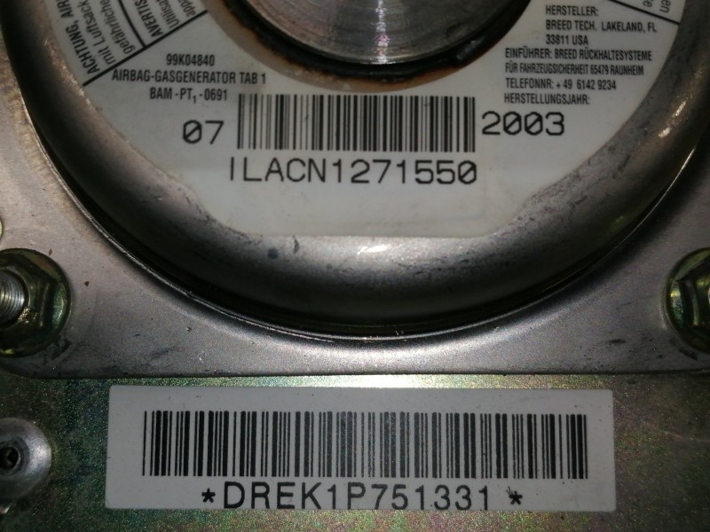 Recambio de airbag delantero izquierdo para kia carnival ii 2.9 crdi cat referencia OEM IAM K54B57K00 K1ADAP7S550108 / AP7M16244