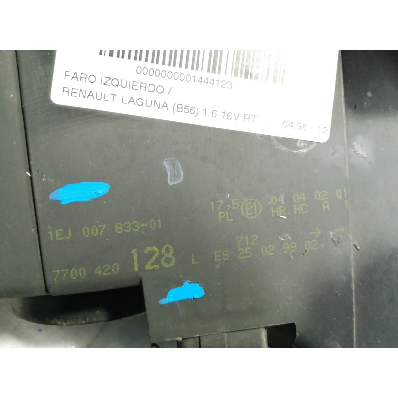 Recambio de faro izquierdo para renault laguna (b56) 1.6 16v rt referencia OEM IAM 7700420128 1EJ00783301 