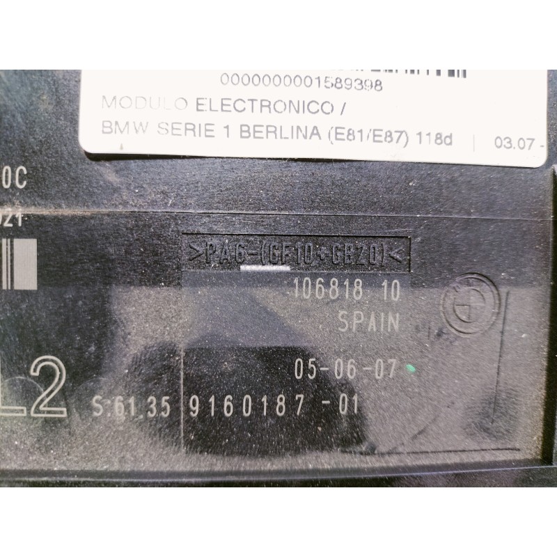 Recambio de modulo electronico para bmw serie 1 berlina (e81/e87) 118d referencia OEM IAM 532398021 916018701 10681810 