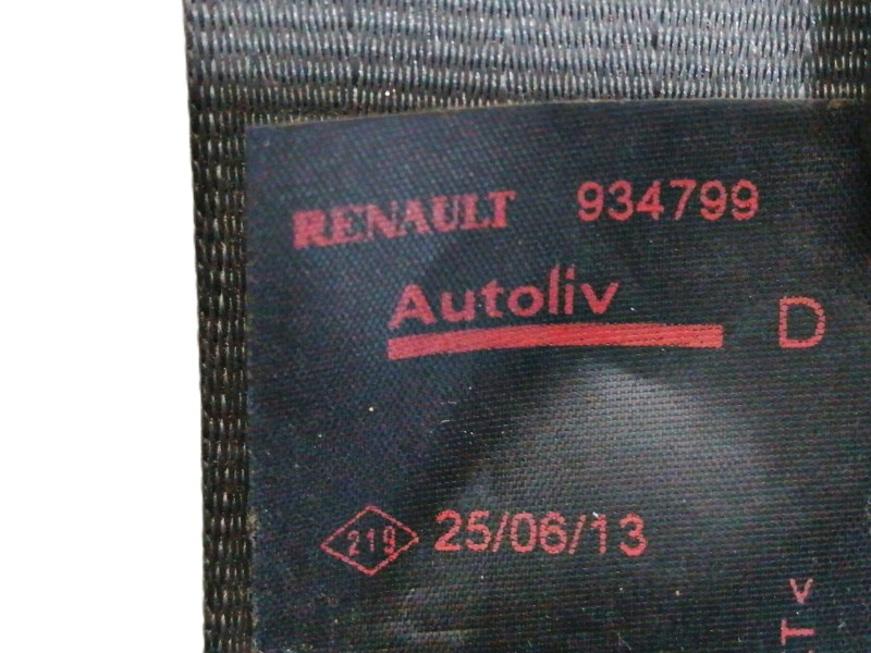 Recambio de cinturon seguridad delantero derecho para dacia duster sl audacia 4x2 referencia OEM IAM 934799 8200934799 