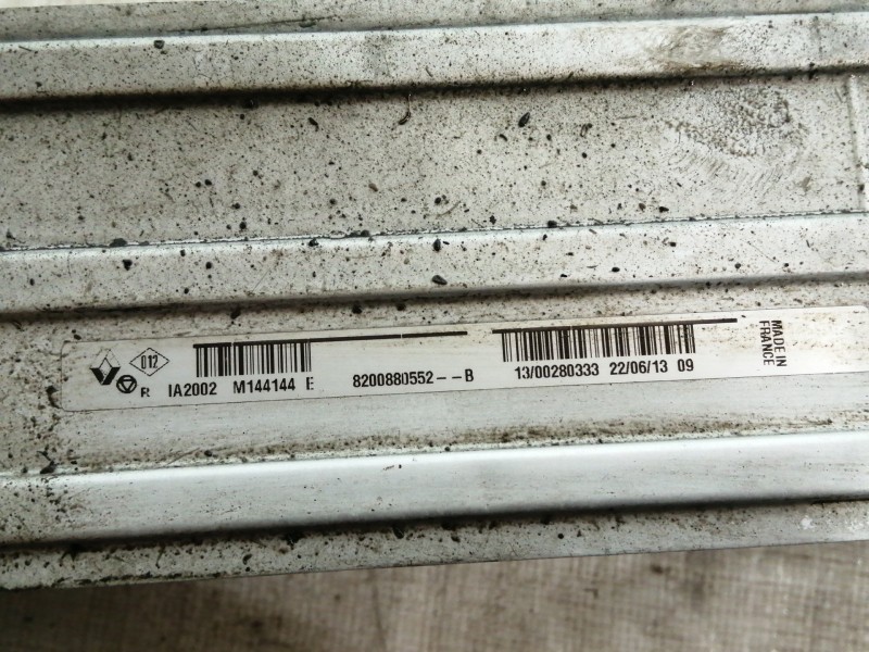 Recambio de intercooler para dacia duster sl audacia 4x2 referencia OEM IAM 8200880552B  