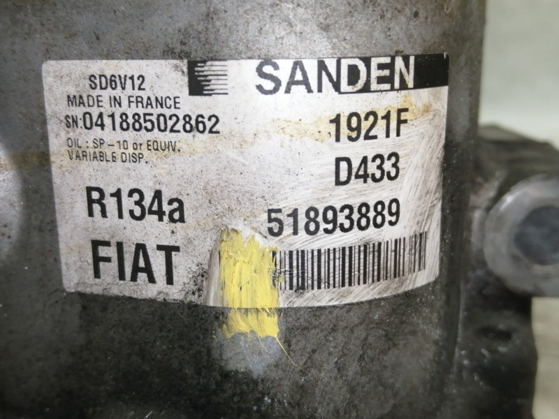 Recambio de compresor aire acondicionado para fiat doblo ii cargo (263) furgón sx referencia OEM IAM 51893889 1921F 
