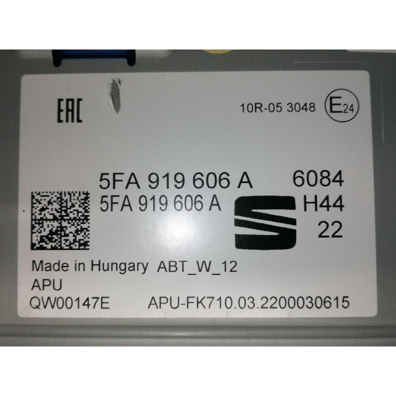 Recambio de pantalla multifuncion para cupra ateca 2.0tsi 4drive referencia OEM IAM 5FA919606A NAVEGACION GPS 6084H4422 CUPRA FO