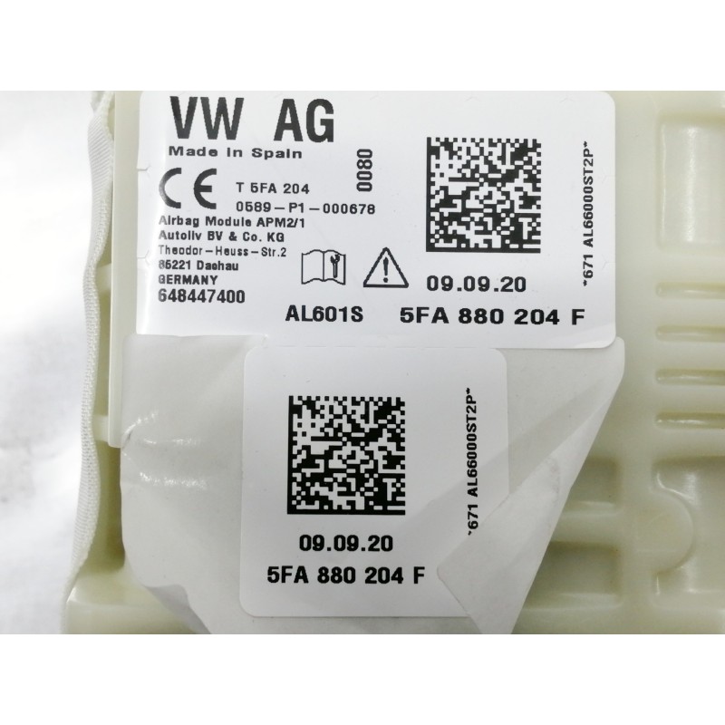 Recambio de airbag delantero derecho para seat leon (kl1) fr referencia OEM IAM 5FA880204F  