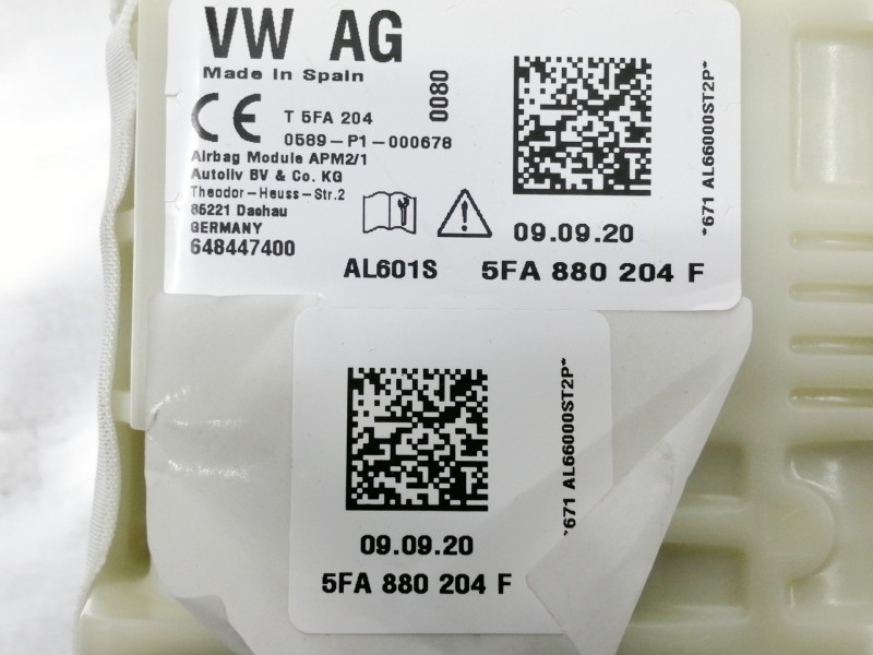 Recambio de airbag delantero derecho para seat leon (kl1) fr referencia OEM IAM 5FA880204F  