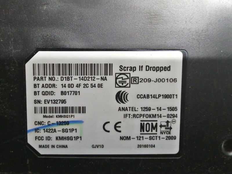 Recambio de modulo electronico para ford kuga (cbs) trend referencia OEM IAM 209J00106 D1BT14D212NA CONTROL TELEFONO