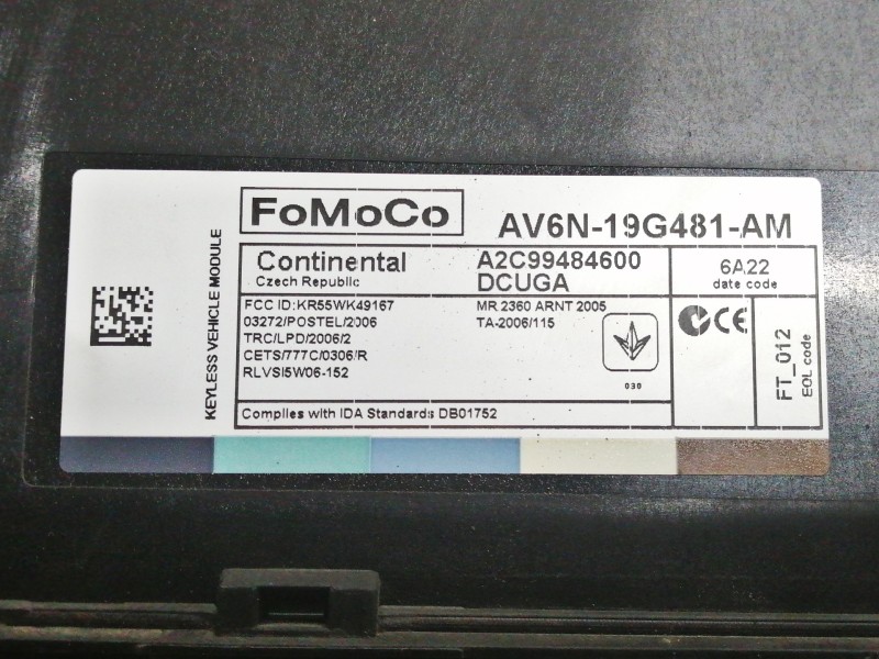 Recambio de modulo electronico para ford kuga (cbs) trend referencia OEM IAM AV6N19G481AM A2C99484600 - 6A22 