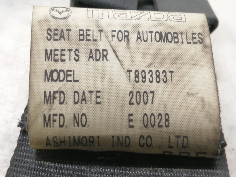 Recambio de cinturon seguridad delantero derecho para mazda 2 lim. (de) 1.3 style (5-ptas.) referencia OEM IAM D65157L30A01  
