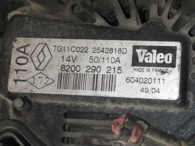 Recambio de alternador para nissan kubistar (x76) pro (l1) referencia OEM IAM 8200290215 604020111 2542818D TG11C022 