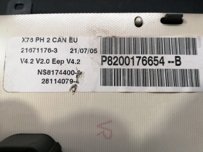 Recambio de cuadro instrumentos para nissan kubistar (x76) pro (l1) referencia OEM IAM 216501761 P8200176654B 281140794 