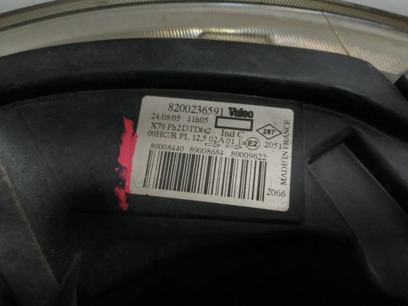 Recambio de faro derecho para nissan kubistar (x76) pro (l1) referencia OEM IAM 89028549 8200236591 