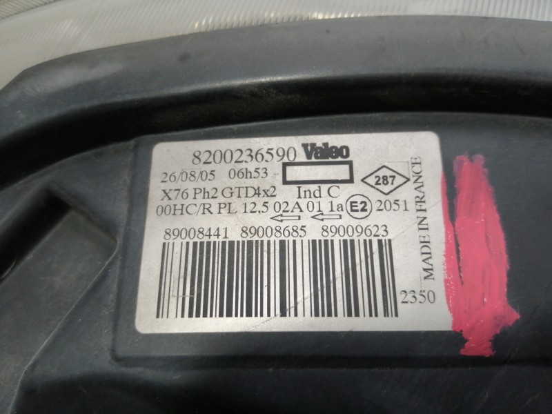 Recambio de faro izquierdo para nissan kubistar (x76) pro (l1) referencia OEM IAM 8200236590 89028548 