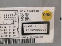 Recambio de sistema audio / radio cd para seat leon (1p1) reference referencia OEM IAM 7648216366 W01P0035153B 1P0035153B 815764 2
